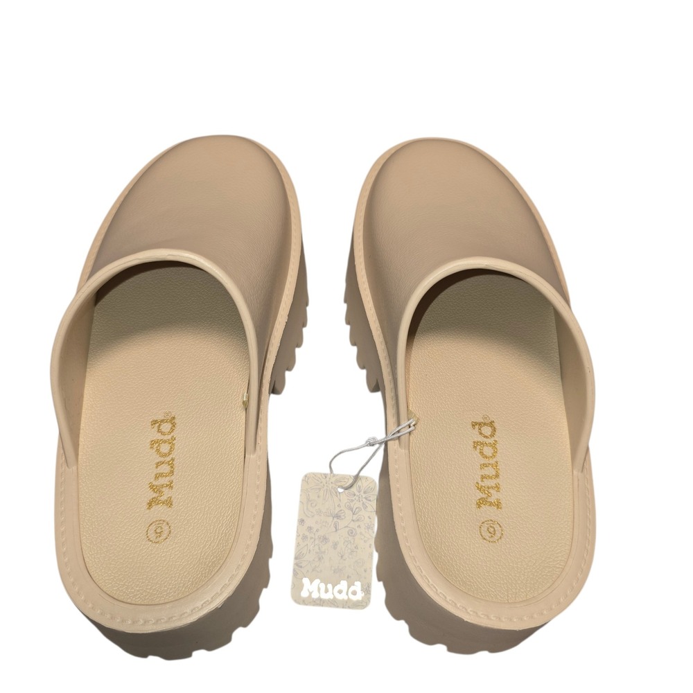 Mudd Stephanie-01L Womens Platform Clogs Beige Lug Sole Chunky Mules Size 6 New - Picture 6 of 8